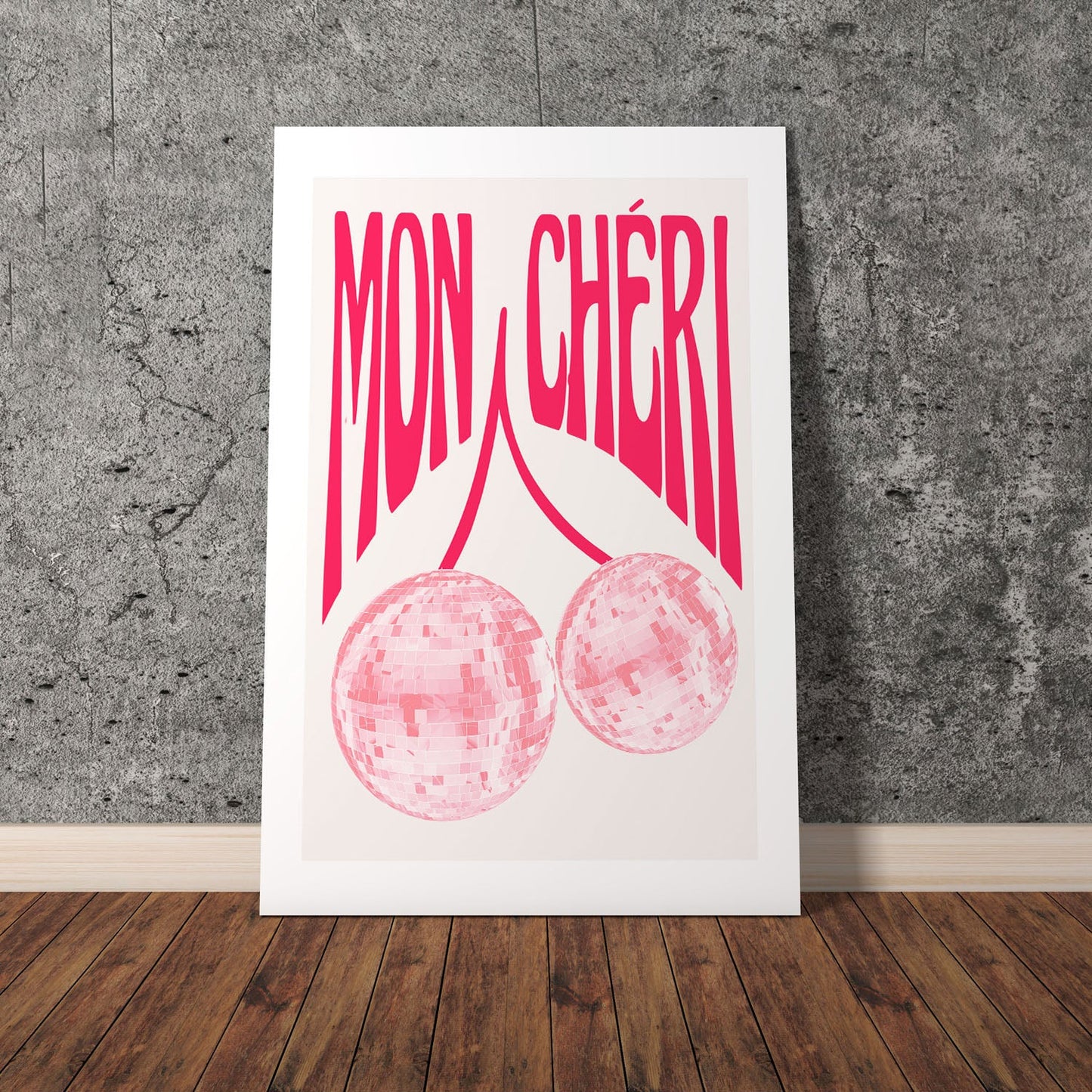 Wes Co Gallery Poster Pink Disco Mon Cheri 8 x 10" Home Goods - Preppy Border or edge to edge Art Print