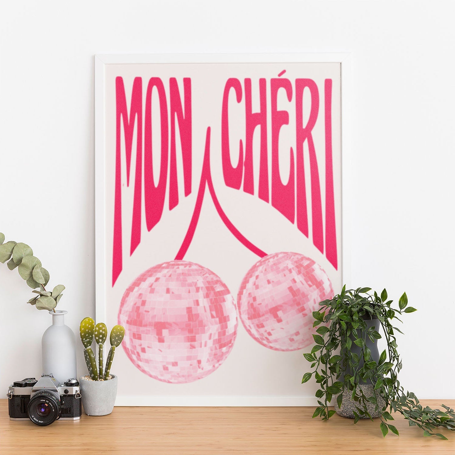 Wes Co Gallery Poster Pink Disco Mon Cheri 11 x 17" Home Goods - Preppy Border or edge to edge Art Print