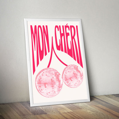 Wes Co Gallery Poster Pink Disco Mon Cheri 11 x 17" Home Goods - Preppy Border or edge to edge Art Print