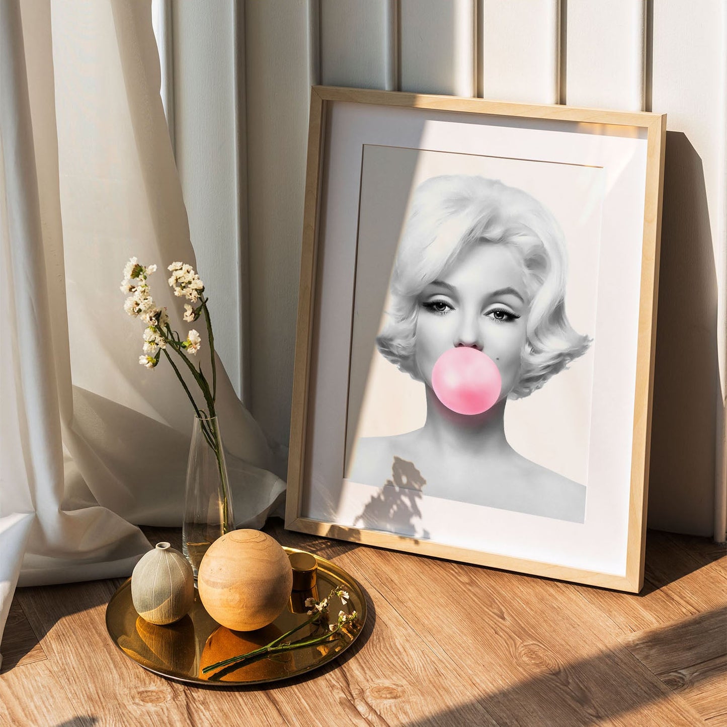 Wes Co Gallery Poster Marilyn Monroe Bubblegum 5 x 7" Home Goods - Preppy Border or edge to edge Art Print