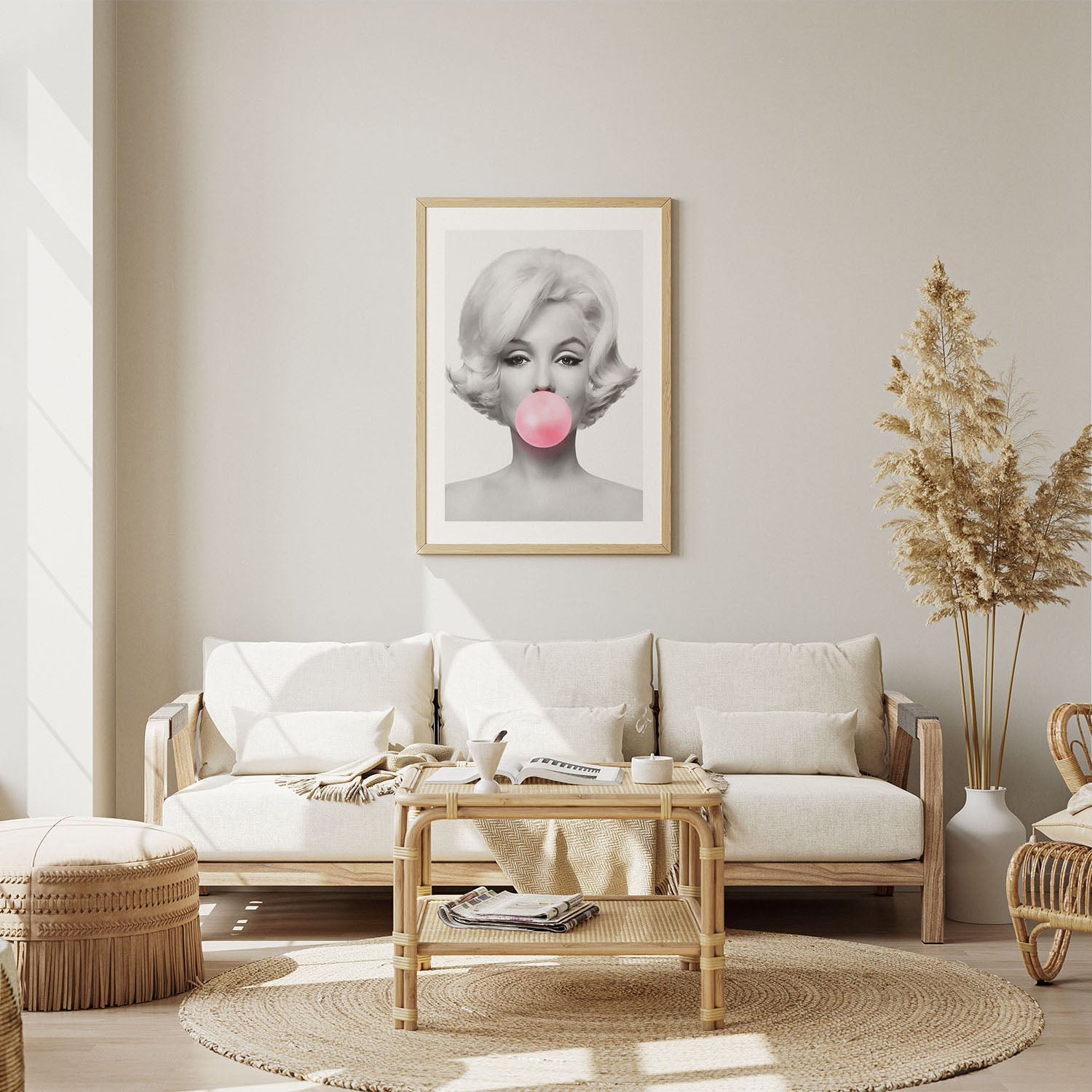 Wes Co Gallery Poster Marilyn Monroe Bubblegum 5 x 7" Home Goods - Preppy Border or edge to edge Art Print