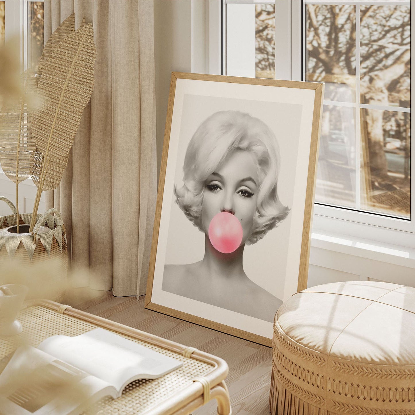 Wes Co Gallery Poster Marilyn Monroe Bubblegum 8 x 10" Home Goods - Preppy Border or edge to edge Art Print