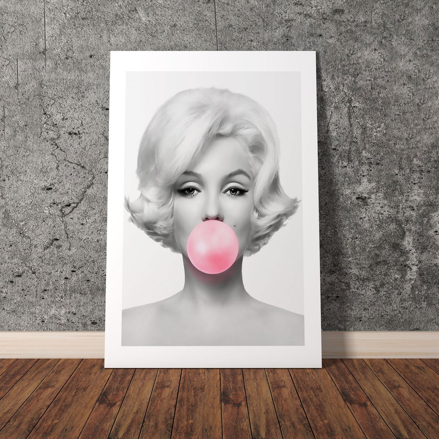 Wes Co Gallery Poster Marilyn Monroe Bubblegum 8 x 10" Home Goods - Preppy Border or edge to edge Art Print