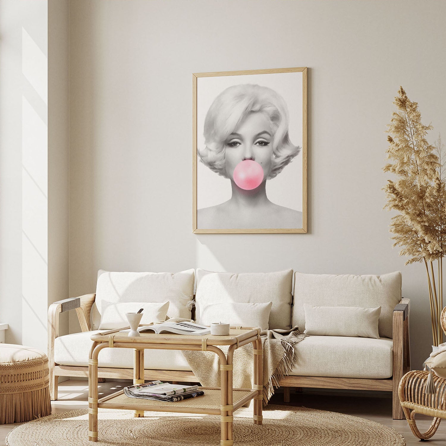 Wes Co Gallery Poster Marilyn Monroe Bubblegum 8 x 10" Home Goods - Preppy Border or edge to edge Art Print