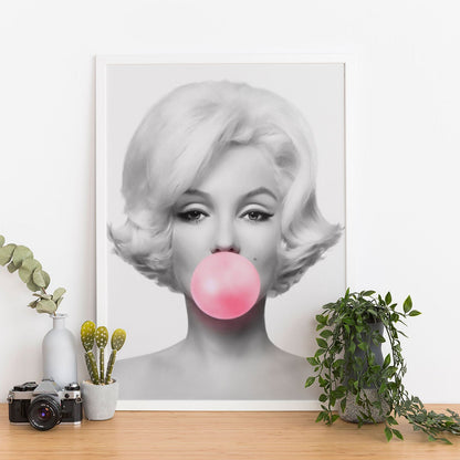 Wes Co Gallery Poster Marilyn Monroe Bubblegum 11 x 17" Home Goods - Preppy Border or edge to edge Art Print