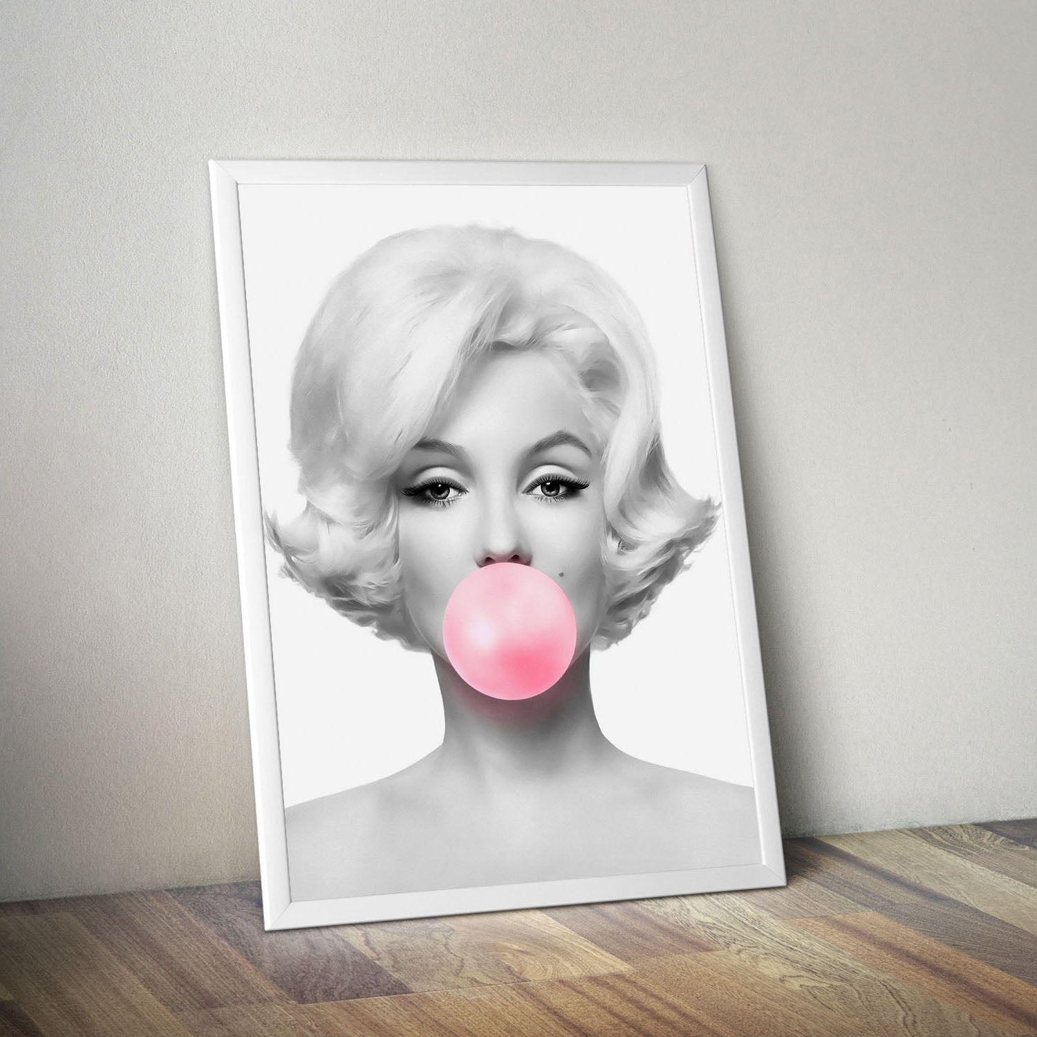 Wes Co Gallery Poster Marilyn Monroe Bubblegum 11 x 17" Home Goods - Preppy Border or edge to edge Art Print