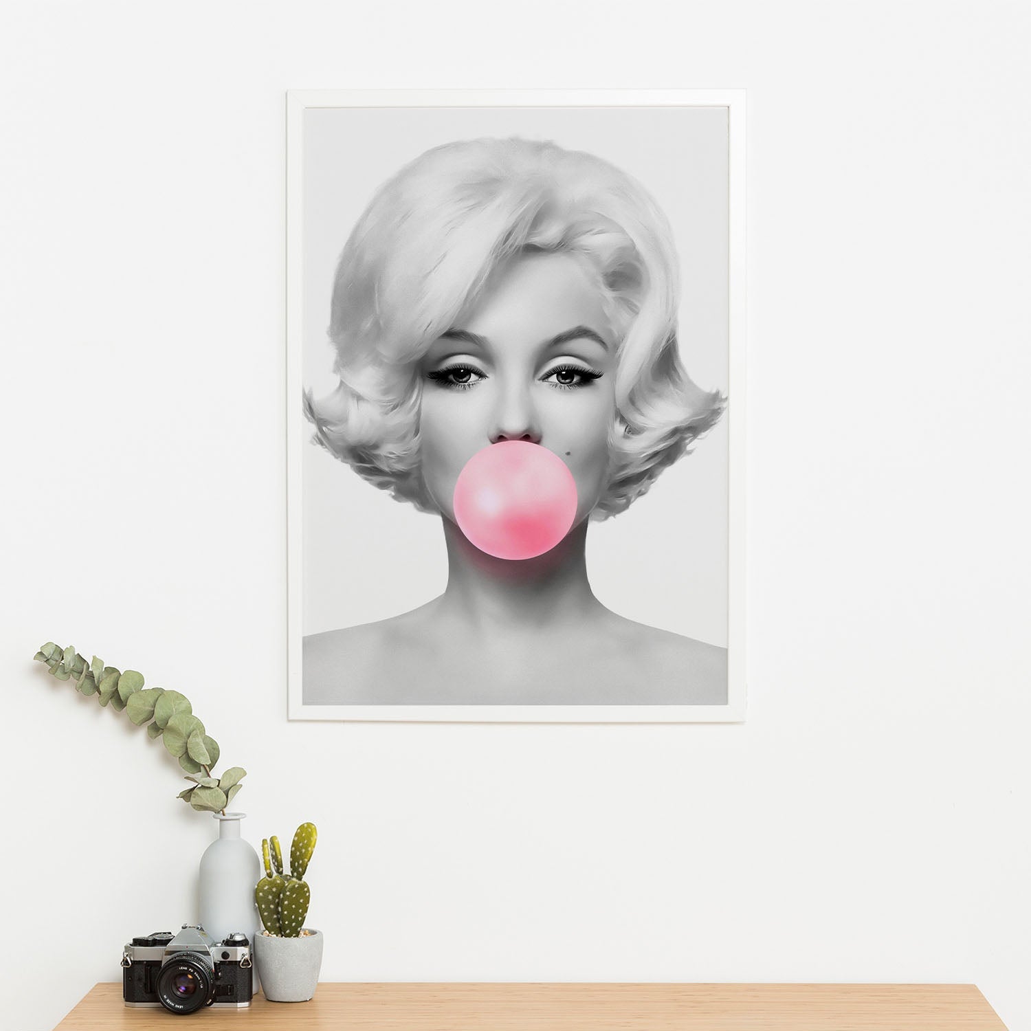 Wes Co Gallery Poster Marilyn Monroe Bubblegum 11 x 17" Home Goods - Preppy Border or edge to edge Art Print