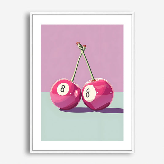 Wes Co Gallery Poster Cherry Eight Balls 5 x 7" Home Goods - Preppy Border or edge to edge Art Print