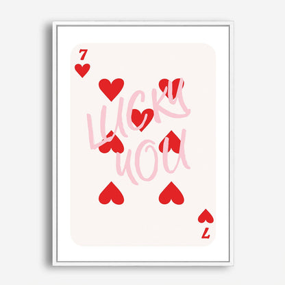 Wes Co Gallery Poster Lucky You Hearts Card 8 x 10" Home Goods - Preppy Border or edge to edge Art Print