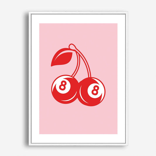 Wes Co Gallery Poster Red Cherry Pool Balls 5 x 7" Home Goods - Preppy Border or edge to edge Art Print