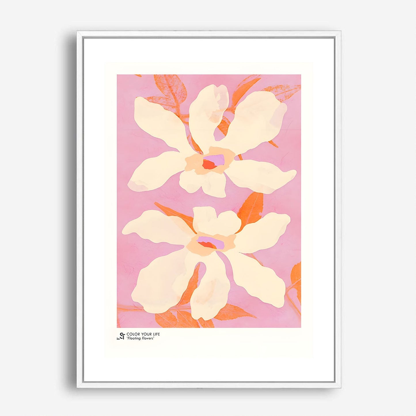 Wes Co Gallery Poster Pink Floral Elegance 5 x 7" Home Goods - Preppy Border or edge to edge Art Print