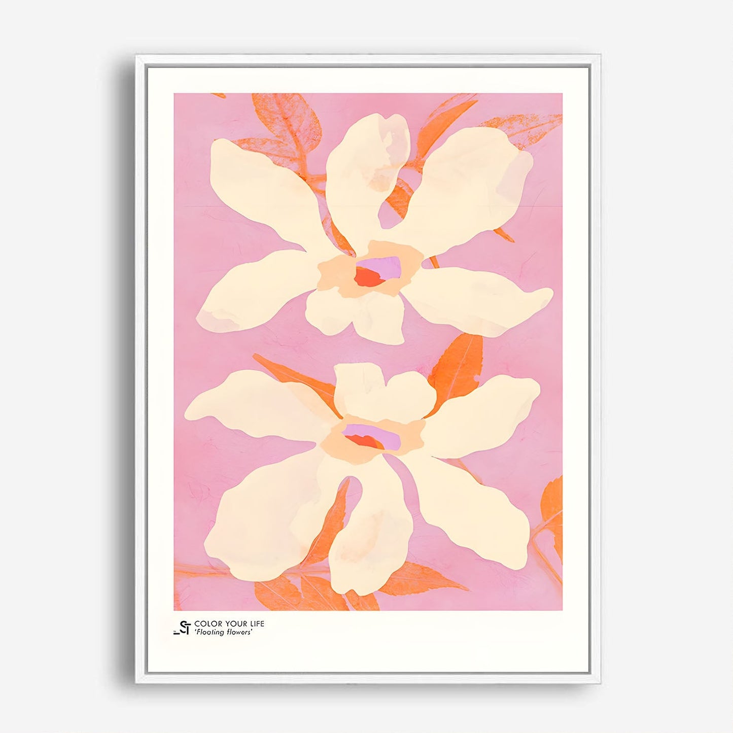 Wes Co Gallery Poster Pink Floral Elegance 8 x 10" Home Goods - Preppy Border or edge to edge Art Print