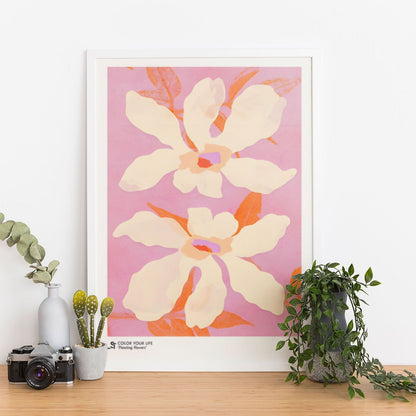 Wes Co Gallery Poster Pink Floral Elegance 11 x 17" Home Goods - Preppy Border or edge to edge Art Print