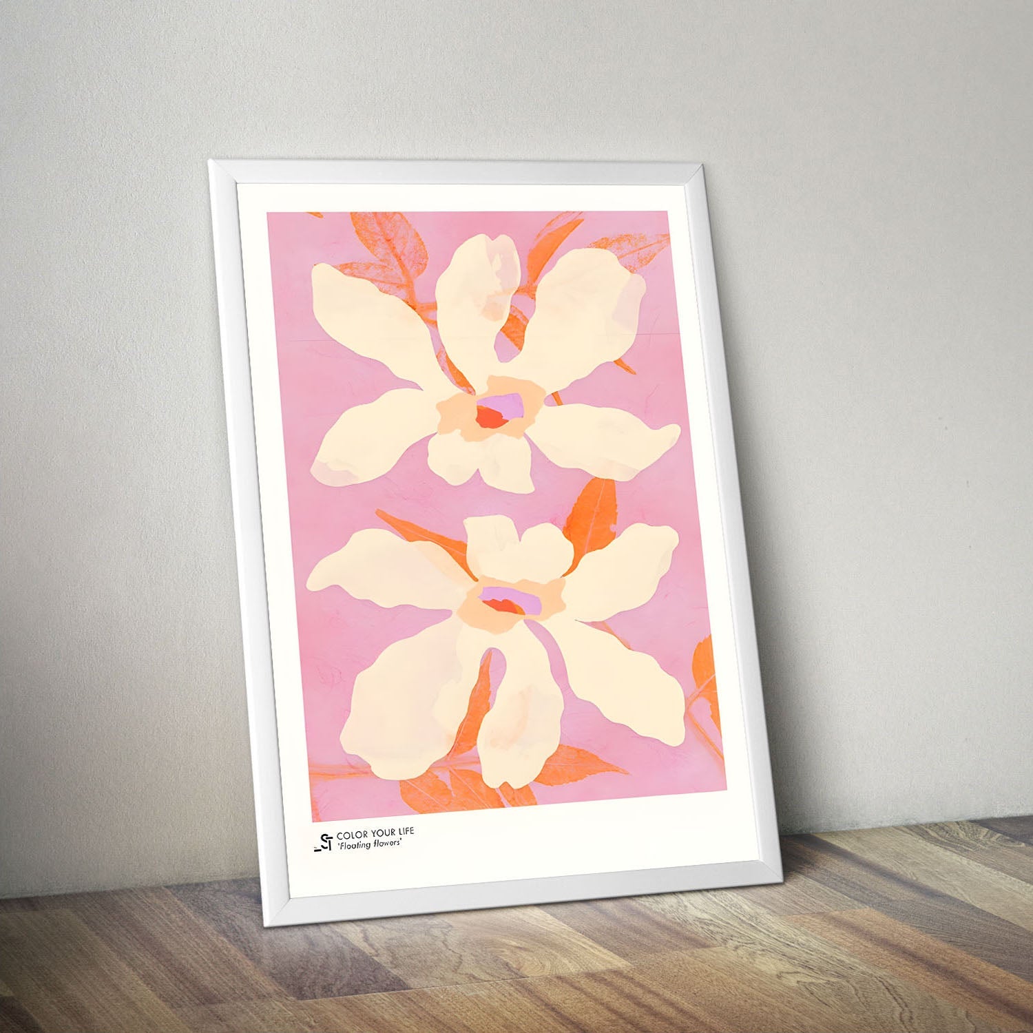 Wes Co Gallery Poster Pink Floral Elegance 11 x 17" Home Goods - Preppy Border or edge to edge Art Print