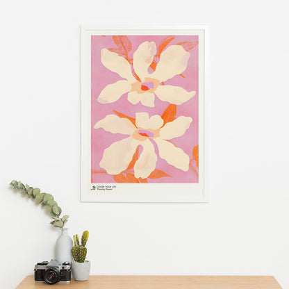 Wes Co Gallery Poster Pink Floral Elegance 11 x 17" Home Goods - Preppy Border or edge to edge Art Print