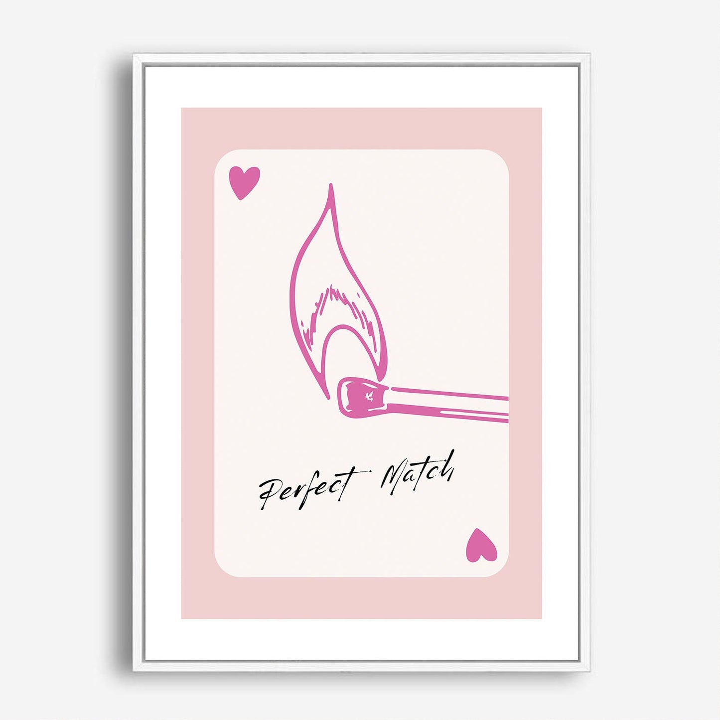 Wes Co Gallery Poster Perfect Match Hearts Card 5 x 7" Home Goods - Preppy Border or edge to edge Art Print