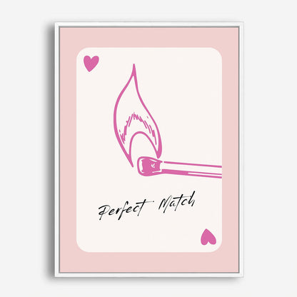 Wes Co Gallery Poster Perfect Match Hearts Card 8 x 10" Home Goods - Preppy Border or edge to edge Art Print