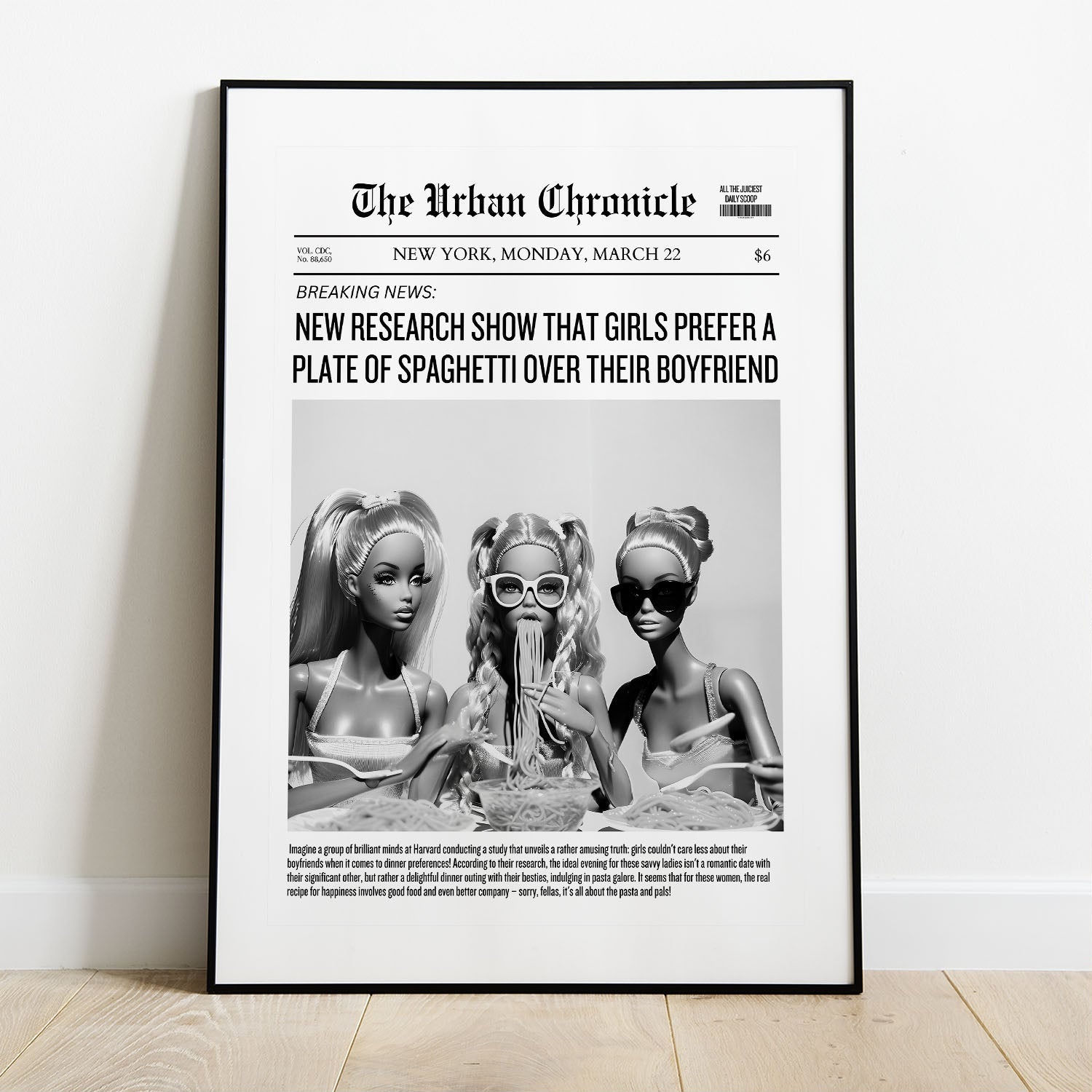 Wes Co Gallery Poster Glamour Girls Headline 5 x 7" Home Goods - Preppy Border or edge to edge Art Print