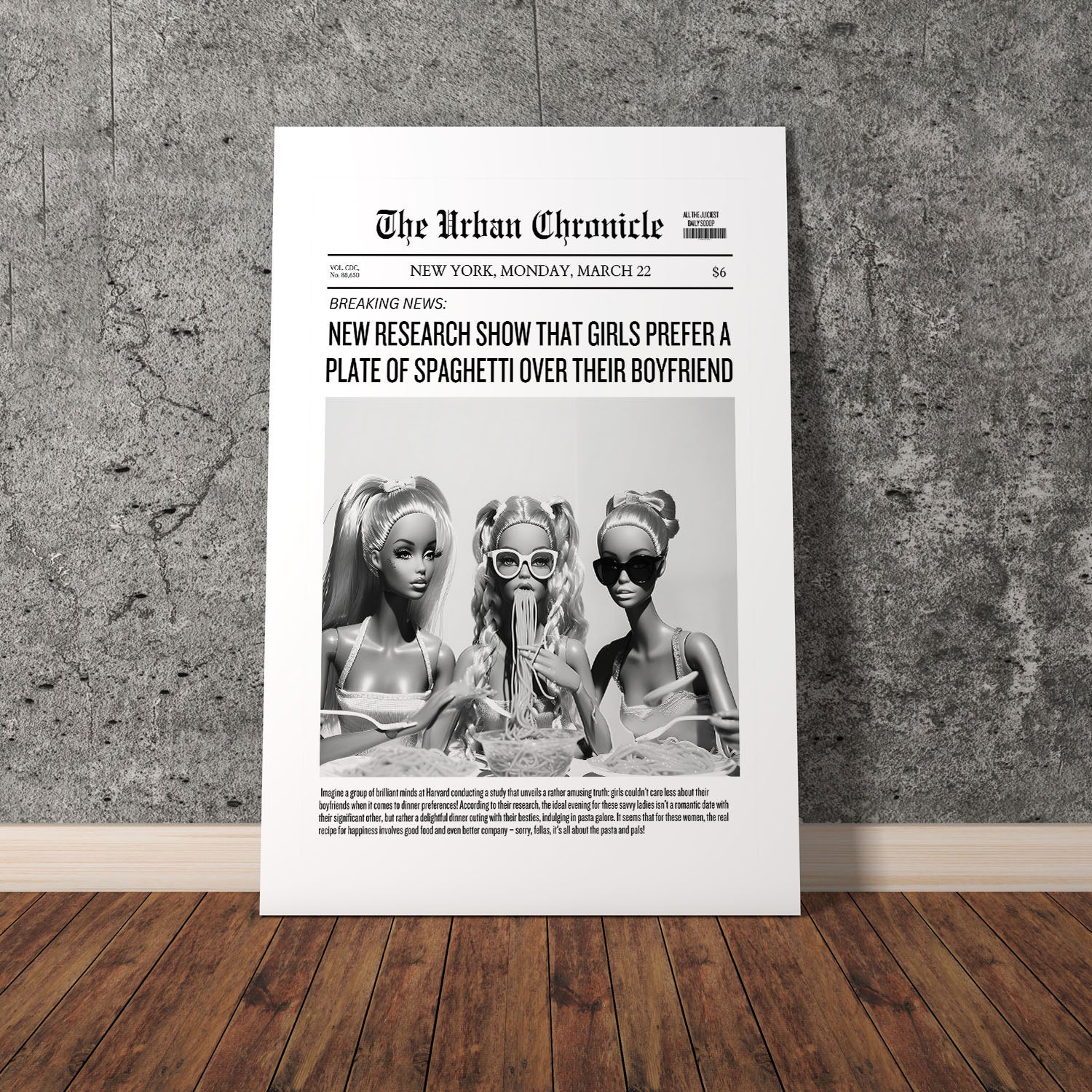 Wes Co Gallery Poster Glamour Girls Headline 8 x 10" Home Goods - Preppy Border or edge to edge Art Print