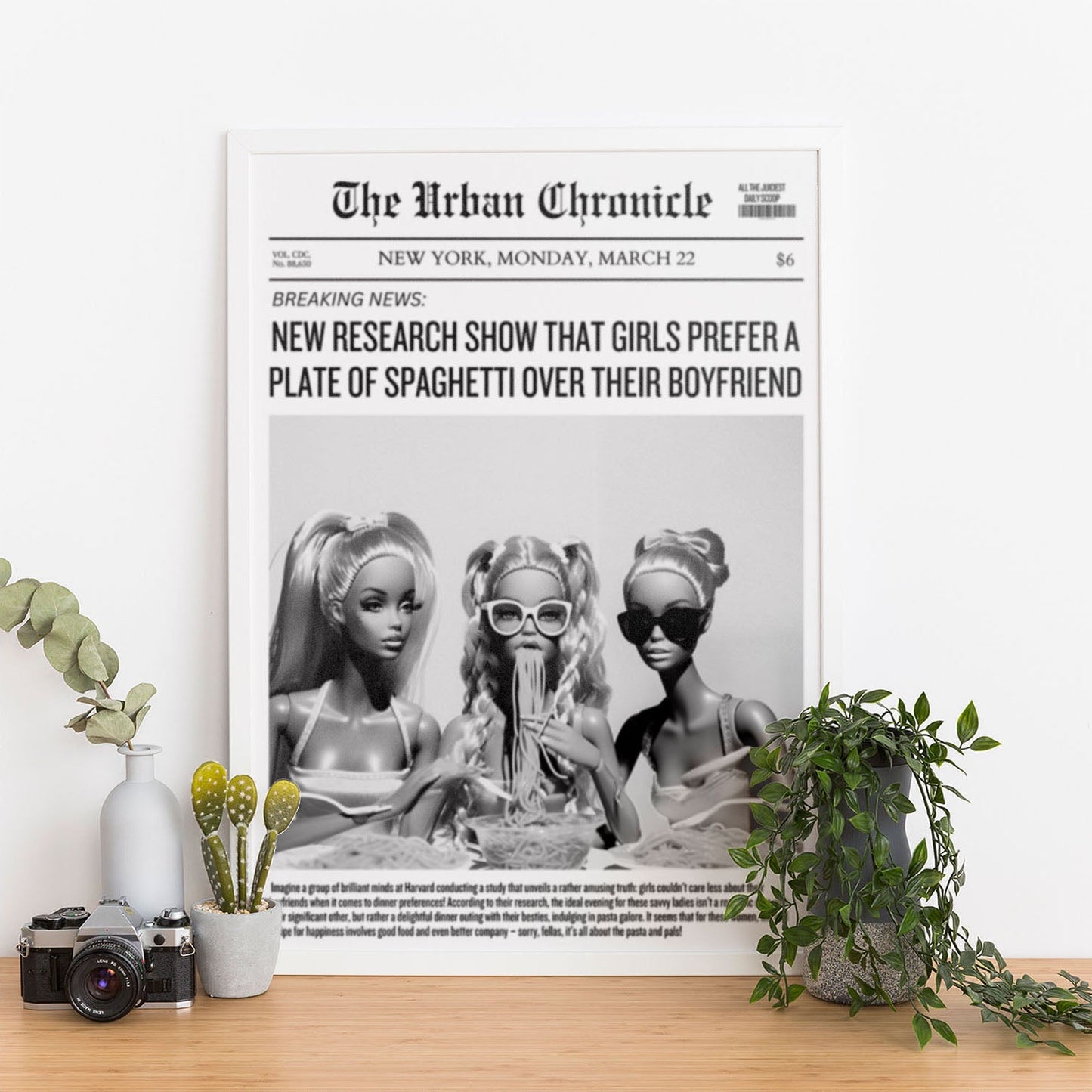 Wes Co Gallery Poster Glamour Girls Headline 11 x 17" Home Goods - Preppy Border or edge to edge Art Print