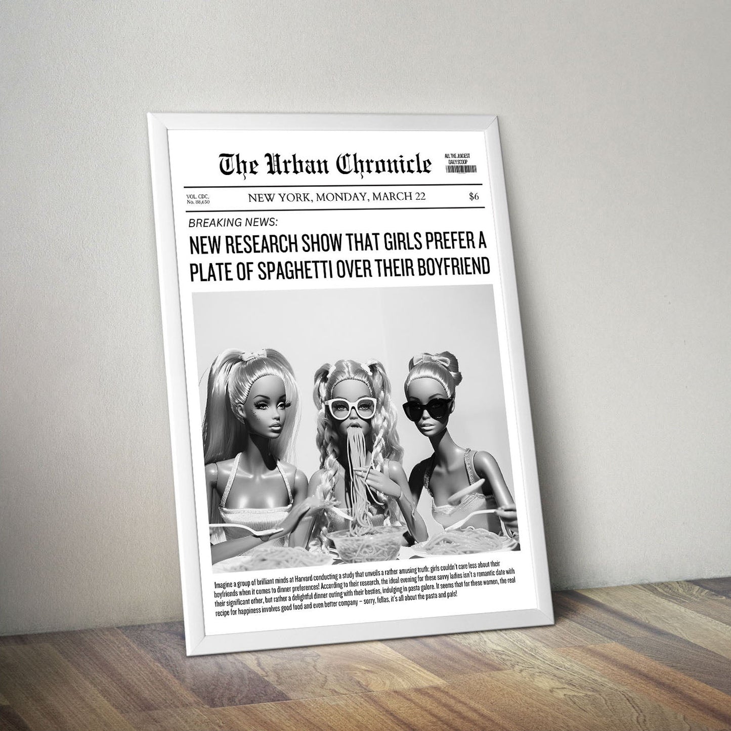 Wes Co Gallery Poster Glamour Girls Headline 11 x 17" Home Goods - Preppy Border or edge to edge Art Print