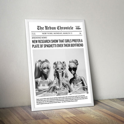 Wes Co Gallery Poster Glamour Girls Headline 11 x 17" Home Goods - Preppy Border or edge to edge Art Print