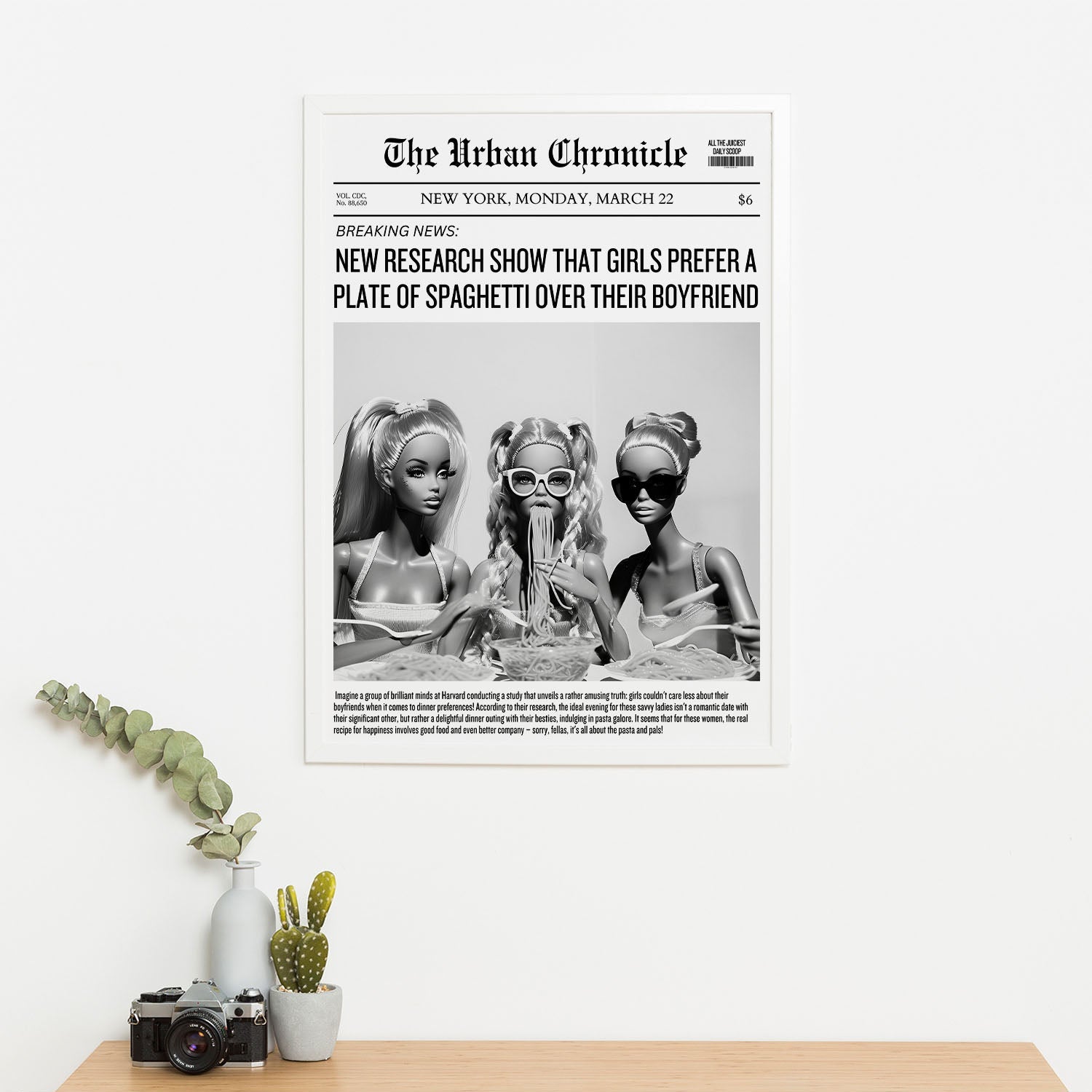 Wes Co Gallery Poster Glamour Girls Headline 11 x 17" Home Goods - Preppy Border or edge to edge Art Print