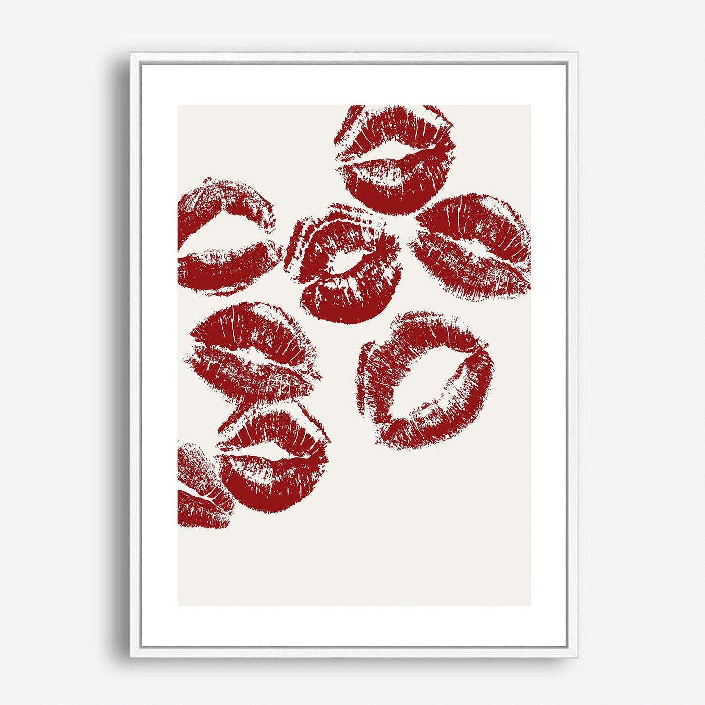 Wes Co Gallery Poster Red Lip Kisses 5 x 7" Home Goods - Preppy Border or edge to edge Art Print