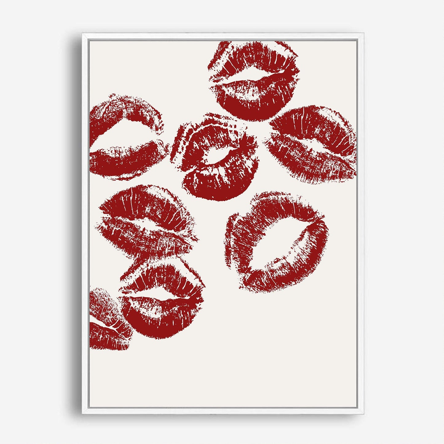 Wes Co Gallery Poster Red Lip Kisses 8 x 10" Home Goods - Preppy Border or edge to edge Art Print