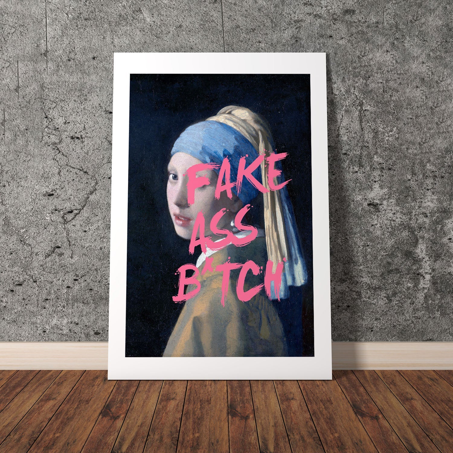 Wes Co Gallery Poster Modern Vermeer Girl 8 x 10" Home Goods - Preppy Border or edge to edge Art Print