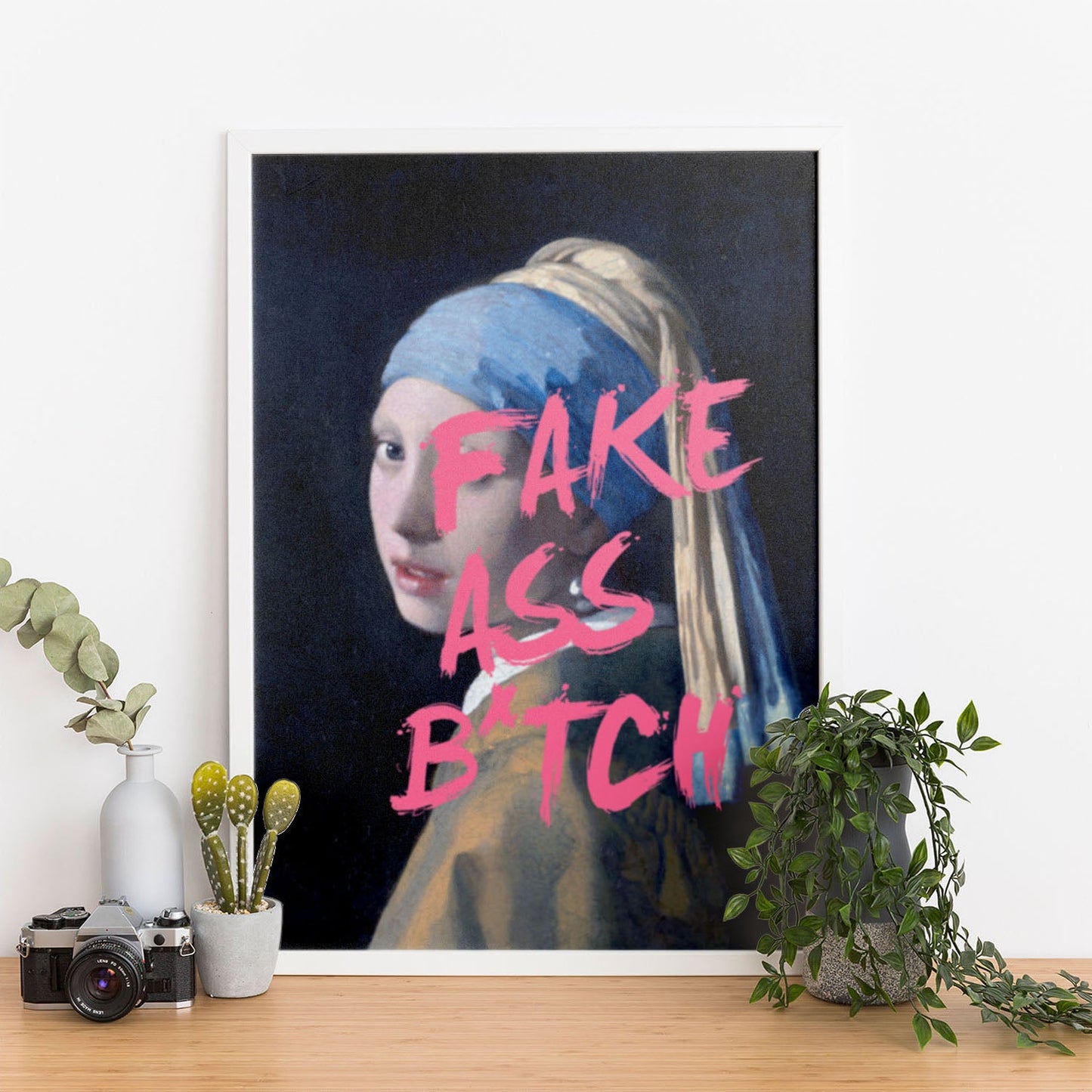 Wes Co Gallery Poster Modern Vermeer Girl 11 x 17" Home Goods - Preppy Border or edge to edge Art Print