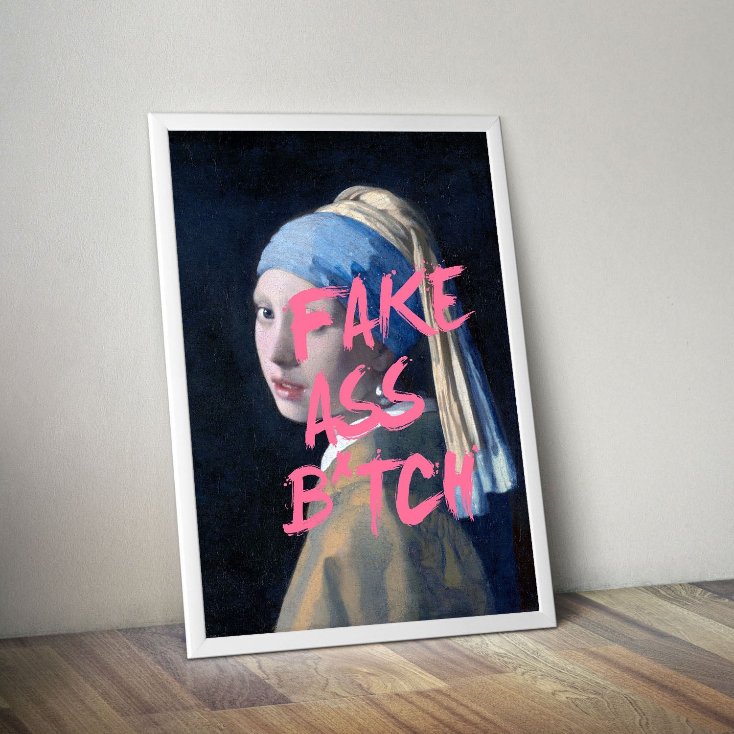 Wes Co Gallery Poster Modern Vermeer Girl 11 x 17" Home Goods - Preppy Border or edge to edge Art Print