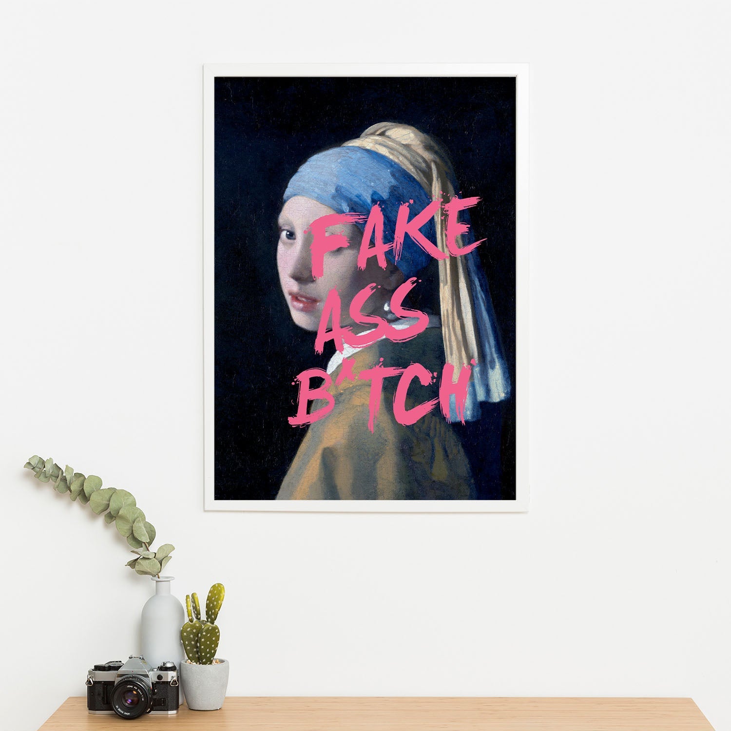 Wes Co Gallery Poster Modern Vermeer Girl 11 x 17" Home Goods - Preppy Border or edge to edge Art Print