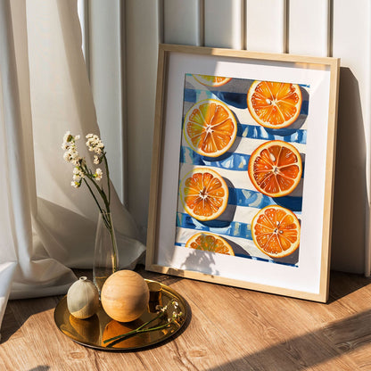 Wes Co Gallery Poster Orange Slice Delight 5 x 7" Home Goods - Summer Border or edge to edge Art Print