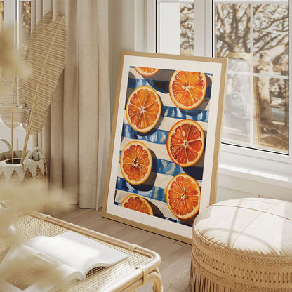 Wes Co Gallery Poster Orange Slice Delight 8 x 10" Home Goods - Summer Border or edge to edge Art Print