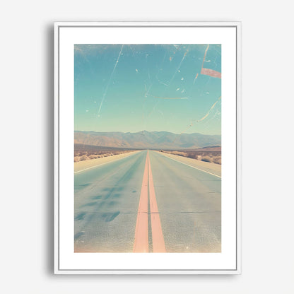 Wes Co Gallery Poster Endless Desert Highway 5 x 7" Home Goods - Summer Border or edge to edge Art Print