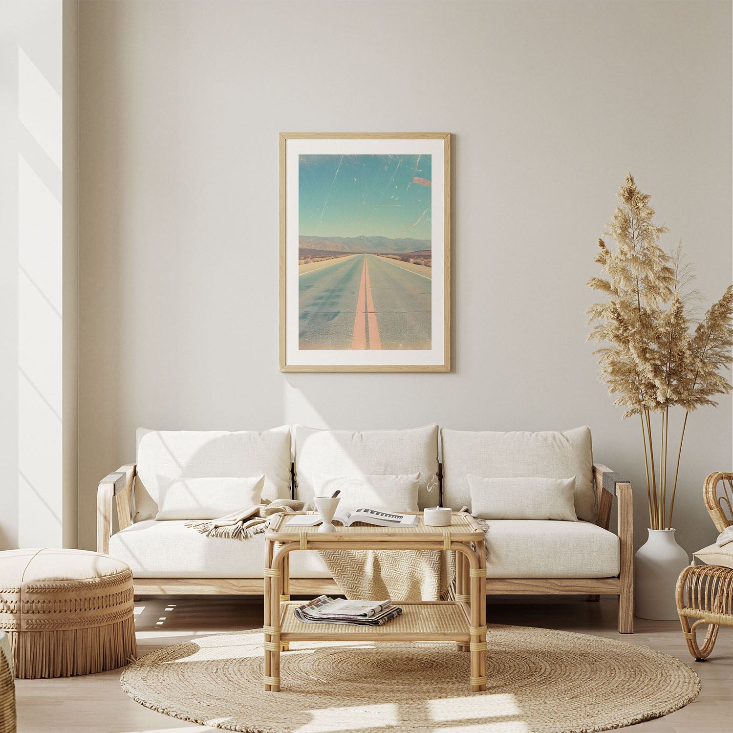 Wes Co Gallery Poster Endless Desert Highway 5 x 7" Home Goods - Summer Border or edge to edge Art Print