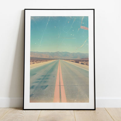 Wes Co Gallery Poster Endless Desert Highway 5 x 7" Home Goods - Summer Border or edge to edge Art Print