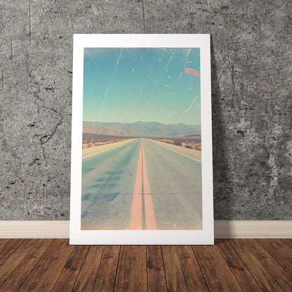 Wes Co Gallery Poster Endless Desert Highway 8 x 10" Home Goods - Summer Border or edge to edge Art Print