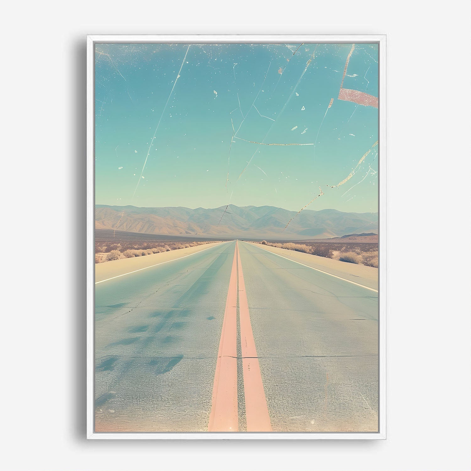 Wes Co Gallery Poster Endless Desert Highway 8 x 10" Home Goods - Summer Border or edge to edge Art Print