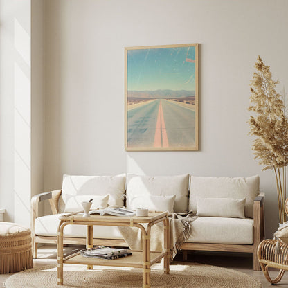 Wes Co Gallery Poster Endless Desert Highway 8 x 10" Home Goods - Summer Border or edge to edge Art Print