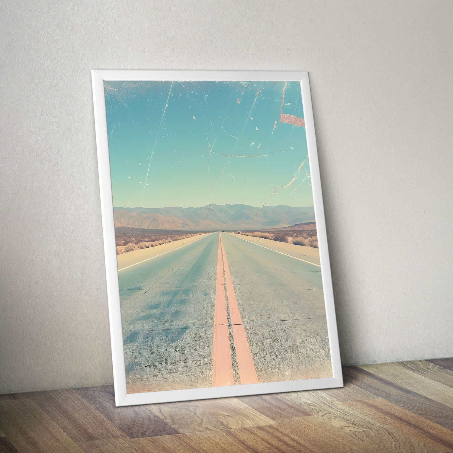 Wes Co Gallery Poster Endless Desert Highway 11 x 17" Home Goods - Summer Border or edge to edge Art Print