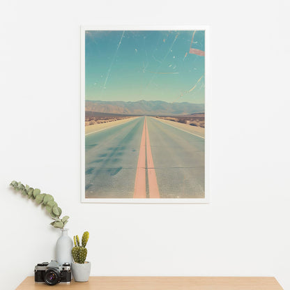 Wes Co Gallery Poster Endless Desert Highway 11 x 17" Home Goods - Summer Border or edge to edge Art Print