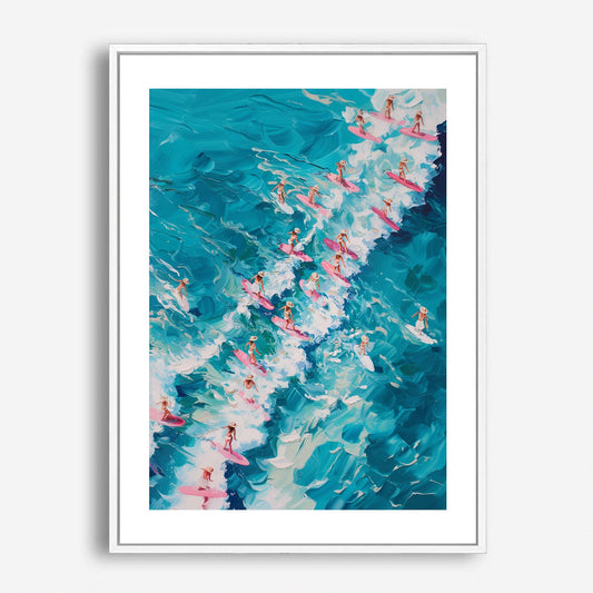 Wes Co Gallery Poster Pastel Pink Surf Day 5 x 7" Home Goods - Summer Border or edge to edge Art Print