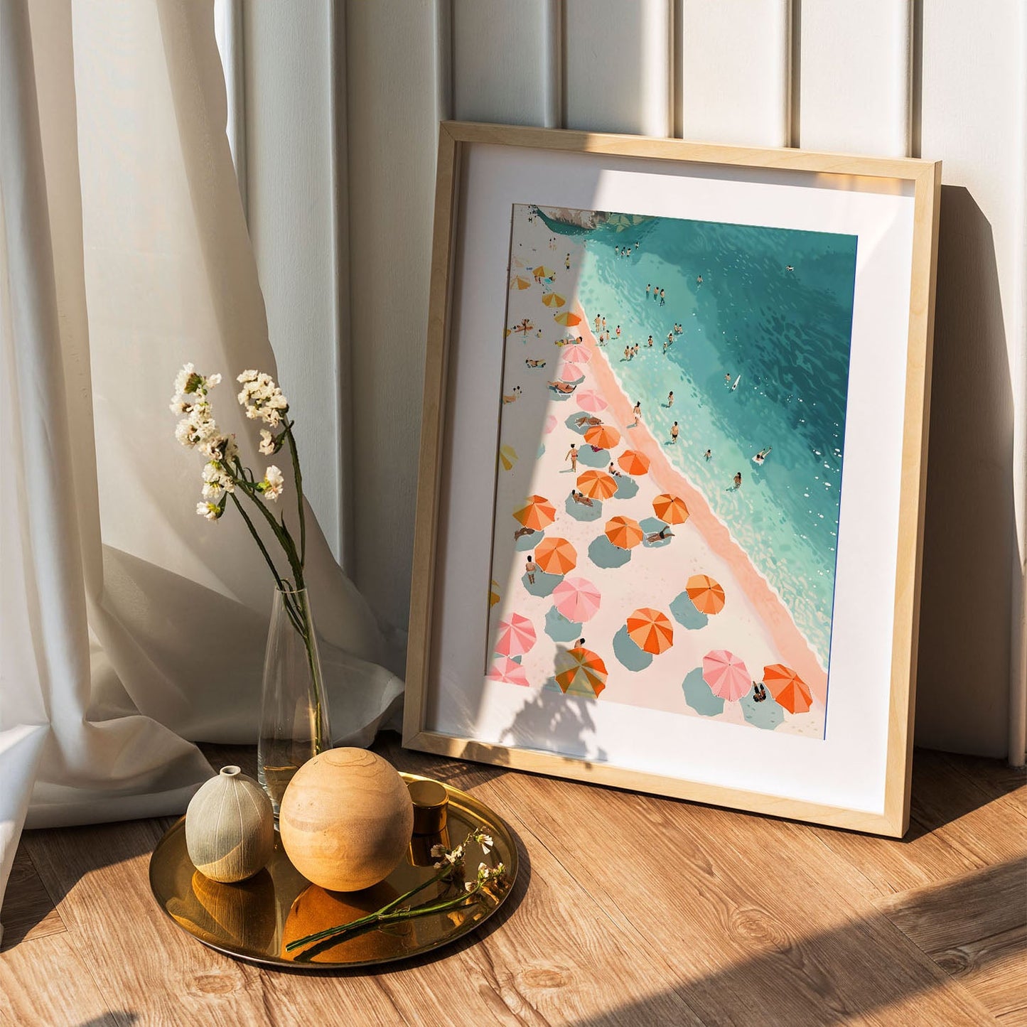 Wes Co Gallery Poster Boho Beach Day Vibes 5 x 7" Home Goods - Summer Border or edge to edge Art Print