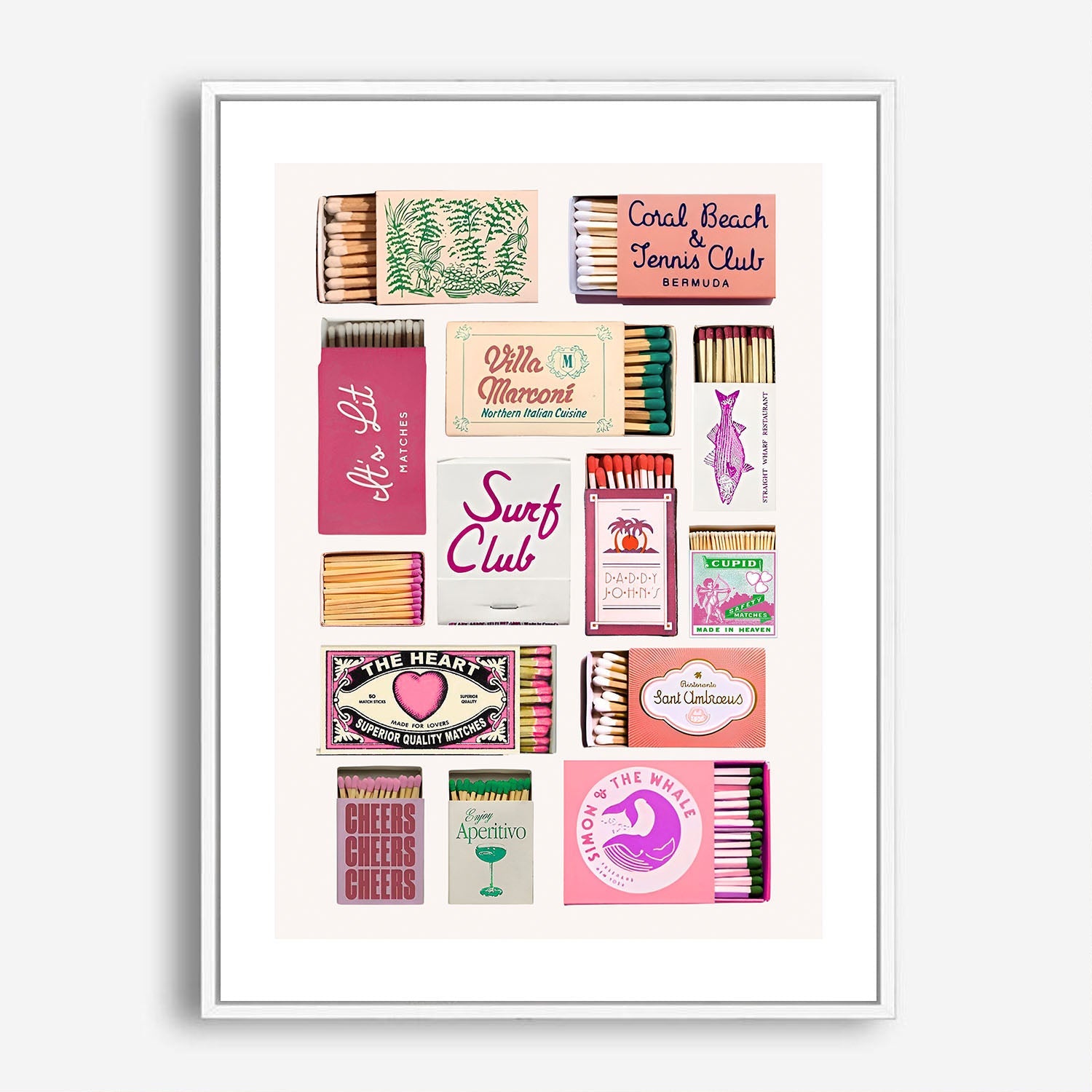 Wes Co Gallery Poster Retro Matchbox Collection 5 x 7" Home Goods - Summer Border or edge to edge Art Print