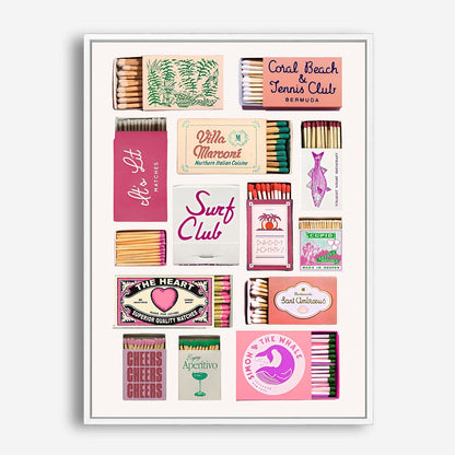 Wes Co Gallery Poster Retro Matchbox Collection 8 x 10" Home Goods - Summer Border or edge to edge Art Print