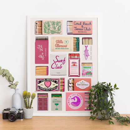 Wes Co Gallery Poster Retro Matchbox Collection 11 x 17" Home Goods - Summer Border or edge to edge Art Print