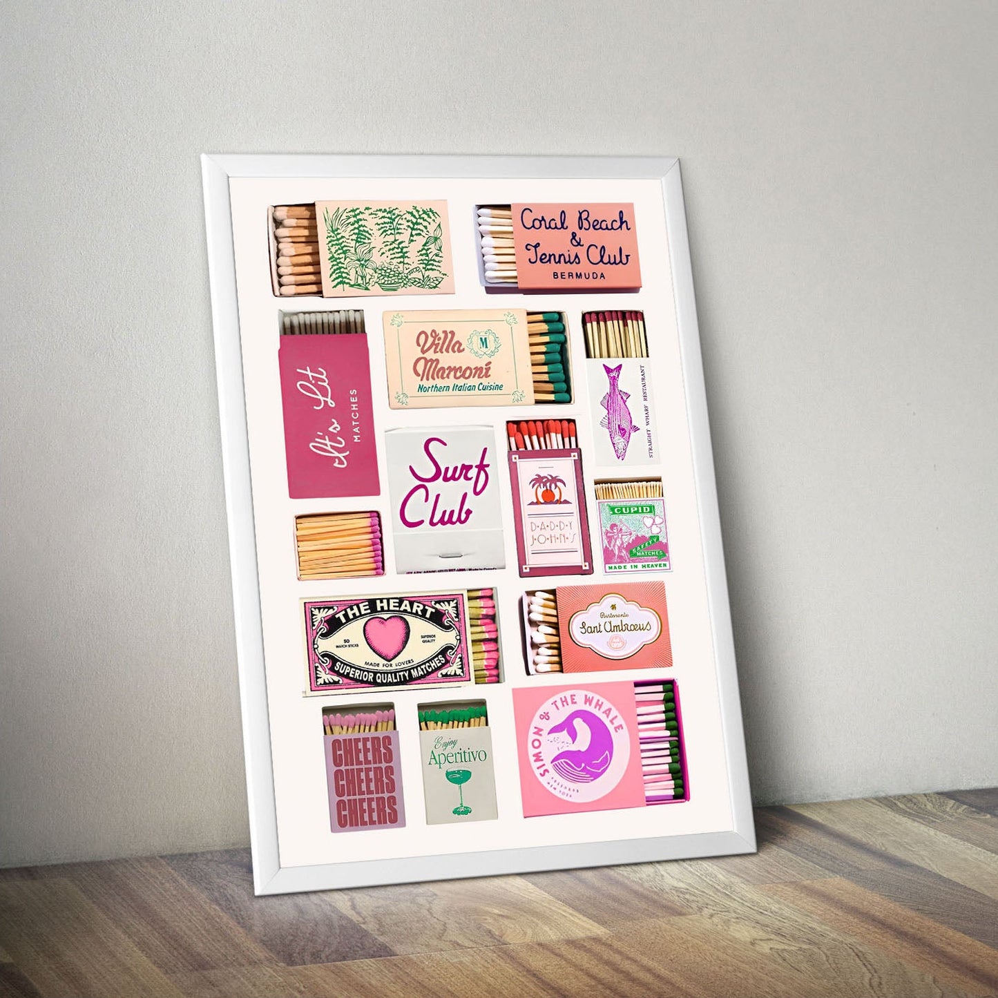 Wes Co Gallery Poster Retro Matchbox Collection 11 x 17" Home Goods - Summer Border or edge to edge Art Print