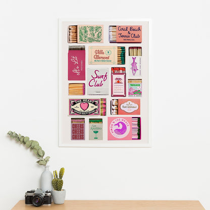 Wes Co Gallery Poster Retro Matchbox Collection 11 x 17" Home Goods - Summer Border or edge to edge Art Print